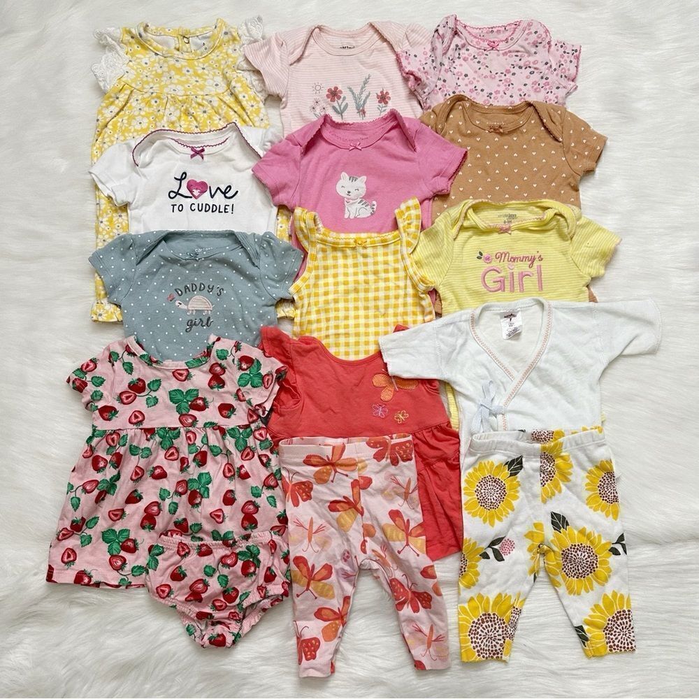 0-3 Months Baby Girl Summer Clothes LOT